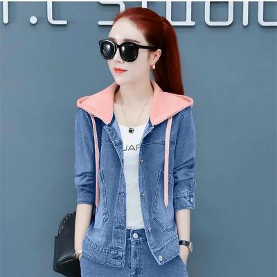 ÁO KHOÁC JEAN PHỐI NÓN HỒNG - NK320